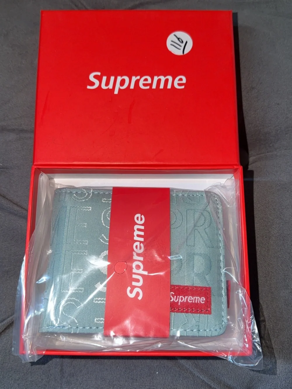 Supreme light blue bi-fold wallet